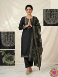 1NEW ARRIVAL SLUB COTTON CUT PASTE EMBROIDERY WORK TOP BOTTOM WITH DUPATTA FESTIVE WEAR WHOLESALE PRICE ETHNIC GARMENT (35)