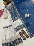 1RICH LOOK GEORGETTE SEQUENCE & ZARI EMBROIDERY WITH PEARL MOTI WORK TOP SHARARA WITH DUPATTA FESTIVE WEAR WHOLESALE PRICE ETHNIC GARMENT (15)