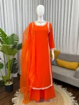 1RICH LOOK NATURAL CREPE BEADS LACE BORDER WORK TOP PALAZZO WITH DUPATTA FESTIVE WEAR WHOLESALE PRICE ETHNIC GARMENT (2)