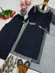 1RICH LOOK NATURAL SILK EMBROIDERY SEQUENCE WITH PEARL HAND WORK TOP PALAZZO WITH DUPATTA FESTIVE WEAR WHOLESALE PRICE ETHNIC GARMENT (13)