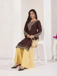 1RICH LOOK RAYON EMBROIDERY WORK KURTI PALAZZO SET FESTIVE WEAR WHOLESALE PRICE ETHNIC GARMENT (11)