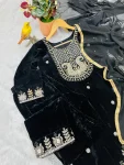 1RICH LOOK VELVET BEADS, PIPE & 3 MM SEQUENCE WORK TOP BOTTOM WITH DUPATTA FESTIVE WEAR WHOLESALE PRICE ETHNIC GARMENT (4)