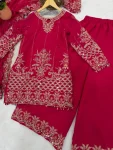 21MODERN GEORGETTE EMBROIDERY SEQUENCE WITH FANCY LATKAN WORK TOP PALAZZO WITH DUPATTA FESTIVE WEAR WHOLESALE PRICE ETHNIC GARMENT (2)