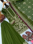 22DESIGNER GEORGETTE EMBROIDERY SEQUENCE WITH RIVET MOTI WORK TOP PALAZZO WITH DUPATTA FESTIVE WEAR WHOLESALE PRICE ETHNIC GARMENT (2)