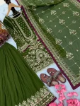 22DESIGNER GEORGETTE EMBROIDERY SEQUENCE WITH RIVET MOTI WORK TOP PALAZZO WITH DUPATTA FESTIVE WEAR WHOLESALE PRICE ETHNIC GARMENT (2)