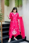 22DESIGNER MUSLIN EMBROIDERY DORI WORK TOP BOTTOM WITH DUPATTA FESTIVE WEAR WHOLESALE PRICE ETHNIC GARMENT (15)