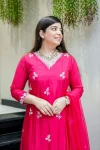 22DESIGNER MUSLIN EMBROIDERY DORI WORK TOP BOTTOM WITH DUPATTA FESTIVE WEAR WHOLESALE PRICE ETHNIC GARMENT (15)