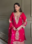 23RICH LOOK FENDY SATIN EMBROIDERY WORK WITH LACE BORDER WORK TOP PALAZZO WITH DUPATTA FESTIVE WEAR WHOLESALE PRICE ETHNIC GARMENT (16)