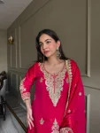 23RICH LOOK FENDY SATIN EMBROIDERY WORK WITH LACE BORDER WORK TOP PALAZZO WITH DUPATTA FESTIVE WEAR WHOLESALE PRICE ETHNIC GARMENT (16)