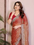 24TRENDING CHIFFON SILK EMBROIDERY WITH PIPING BORDER WORK SAREE WITH UNSTITCHED BLOUSE WEDDING WEAR WHOLESALE PRICE ETHNIC GARMENT (10)