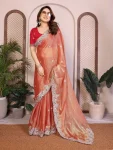 24TRENDING CHIFFON SILK EMBROIDERY WITH PIPING BORDER WORK SAREE WITH UNSTITCHED BLOUSE WEDDING WEAR WHOLESALE PRICE ETHNIC GARMENT (10)