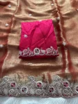 24TRENDING CHIFFON SILK EMBROIDERY WITH PIPING BORDER WORK SAREE WITH UNSTITCHED BLOUSE WEDDING WEAR WHOLESALE PRICE ETHNIC GARMENT (10)
