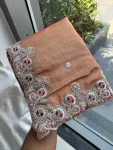 24TRENDING CHIFFON SILK EMBROIDERY WITH PIPING BORDER WORK SAREE WITH UNSTITCHED BLOUSE WEDDING WEAR WHOLESALE PRICE ETHNIC GARMENT (10)