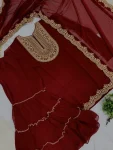 25DESIGNER GEORGETTE EMBROIDERY THREADS & SEQUENCE WORK TOP SHARARA WITH DUPATTA FESTIVE WEAR WHOLESALE PRICE ETHNIC GARMENT (18)
