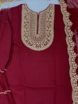 25DESIGNER GEORGETTE EMBROIDERY THREADS & SEQUENCE WORK TOP SHARARA WITH DUPATTA FESTIVE WEAR WHOLESALE PRICE ETHNIC GARMENT (18)