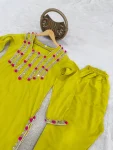26DESIGNER CHANDERI MIRROR AND LACE WITH PUM PUM WORK TOP PENT SET FESTIVE WEAR WHOLESALE PRICE ETHNIC GARMENT (10)