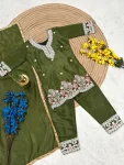 28MODERN CHINON SILK EMBROIDERY SEQUENCE WORK KID’S TOP BOTTOM WITH DUPATTA FESTIVE WEAR WHOLESALE PRICE ETHNIC GARMENT (19)