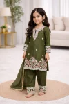 28MODERN CHINON SILK EMBROIDERY SEQUENCE WORK KID’S TOP BOTTOM WITH DUPATTA FESTIVE WEAR WHOLESALE PRICE ETHNIC GARMENT (19)