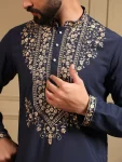 2DESIGNER ARMANI LACHKO EMBROIDERY SEQUENCE WORK MEN’S KURTA PAYJAMA FESTIVE WEAR WHOLESALE PRICE ETHNIC GARMENT (5)
