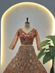 2DESIGNER BUTTERFLY NET SEQUENCE AND CODING EMBROIDERY WORK LEHENGA CHOLI WITH DUPATTA RECEPTION WEAR WHOLESALE PRICE ETHNIC GARMENT (4)