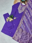 2DESIGNER CHANDERI COTTONEMBROIDERY WORK TOP BOTTOM WITH DUPATTA FESTIVE WEAR WHOLESALE PRICE ETHNIC GARMENT (2)