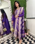 2DESIGNER CHANDERI COTTONEMBROIDERY WORK TOP BOTTOM WITH DUPATTA FESTIVE WEAR WHOLESALE PRICE ETHNIC GARMENT (2)