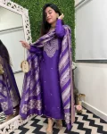 2DESIGNER CHANDERI COTTONEMBROIDERY WORK TOP BOTTOM WITH DUPATTA FESTIVE WEAR WHOLESALE PRICE ETHNIC GARMENT (2)