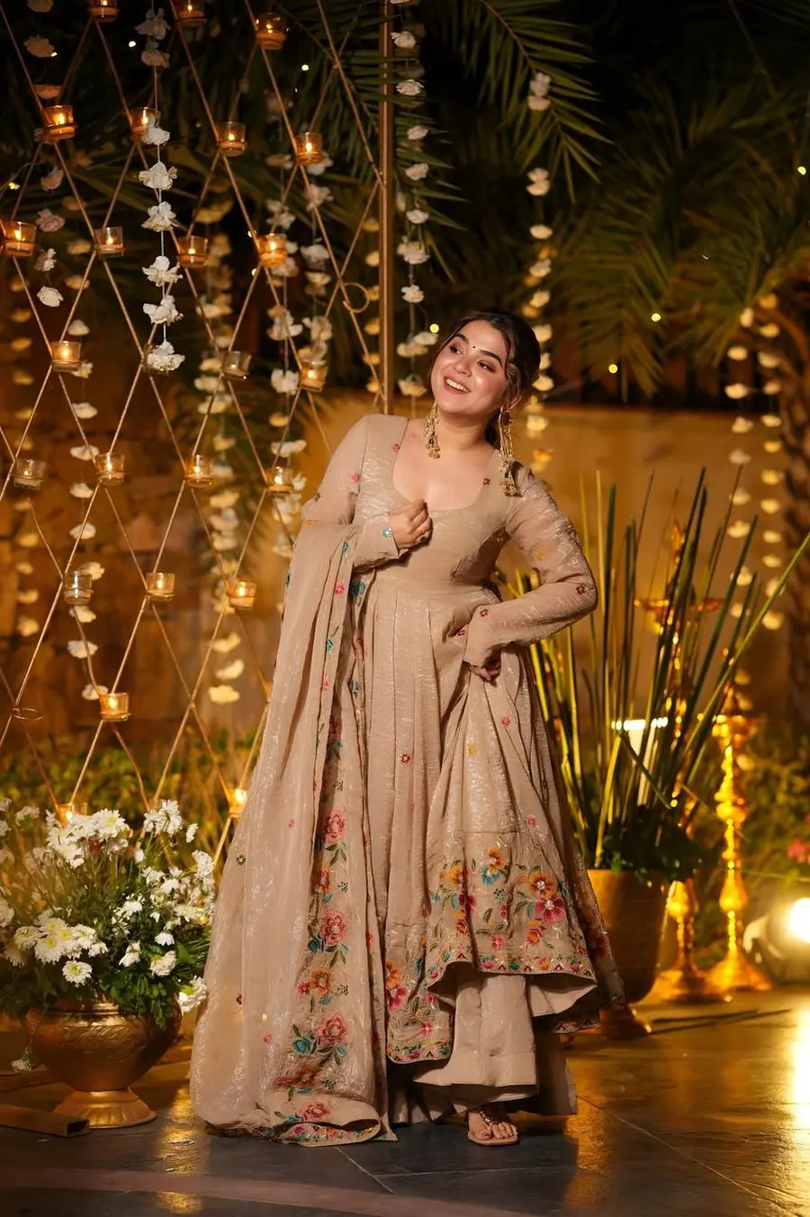 2DESIGNER CRUNCHY SILK MULTI EMBROIDERY & SEQUENCE WORK GOWN PALAZZO WITH DUPATTA WEDDING WEAR WHOLESALE PRICE ETHNIC GARMENT (14)