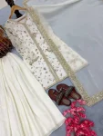 2DESIGNER FENDY SILK EMBROIDERY SEQUENCE & CODING DORI WITH RIVET MOTI WORK TOP PALAZZO WITH DUPATTA FESTIVE WEAR WHOLESALE PRICE ETHNIC GARMENT (21)