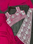 2DESIGNER GEORGETTE EMBROIDERY SEQUENCE WORK READY TO WEAR SAREE WITH STITCHED BLOUSE PARTY WEAR WHOLESALE PRICE ETHNIC GARMENT (17)