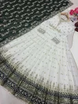 2DESIGNER GEORGETTE EMBROIDERY SEQUENCE WORK WITH FANCY BORDER GOWN BOTTOM WITH DUPATTA FESTIVE WEAR WHOLESALE PRICE ETHNIC GRAMENT (42)