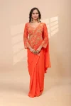 2DESIGNER GEORGETTE EMBROIDERY THREAD & SEMI BEADS WORK READY TO WEAR WHOLESALE PRICE ETHNIC GARMENT (15)