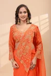 2DESIGNER GEORGETTE EMBROIDERY THREAD & SEMI BEADS WORK READY TO WEAR WHOLESALE PRICE ETHNIC GARMENT (15)