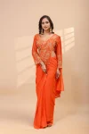2DESIGNER GEORGETTE EMBROIDERY THREAD & SEMI BEADS WORK READY TO WEAR WHOLESALE PRICE ETHNIC GARMENT (15)