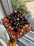 2DESIGNER GEORGETTE LUCKNOWI EMBROIDERY WORK SAREE WITH UNSTITCHED BLOUSE WEDDING WEAR WHOLESALE PRICE ETHNIC GARMENT (13)