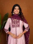 2DESIGNER ROMAN SILK MULTI EMBROIDERY THREAD WITH BEAUTIFUL HAND WORK TOP PALAZZO WITH DUPATTA FESTIVE WEAR WHOLESALE PRICE ETHNIC GARMENT (32)