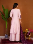 2DESIGNER ROMAN SILK MULTI EMBROIDERY THREAD WITH BEAUTIFUL HAND WORK TOP PALAZZO WITH DUPATTA FESTIVE WEAR WHOLESALE PRICE ETHNIC GARMENT (32)