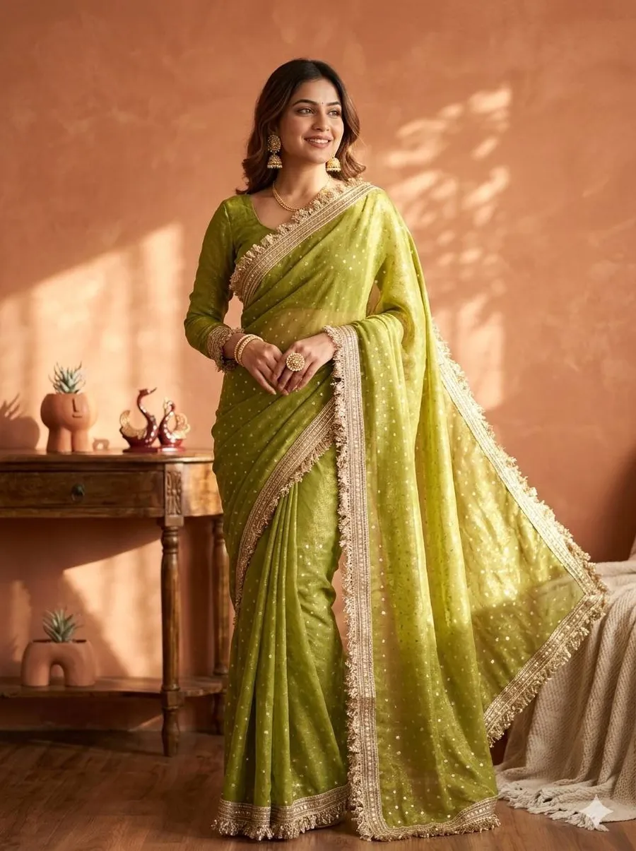 2DESIGNER TABBY SILK FLORAL PRINT WITH BEADS AND CUTDANA HANDWORK SAREE WITH UNSTITCHED BLOUSE WEDDING WEAR WHOLESALE PRICE ETHNIC GARMENT (16)