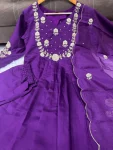 2FANCY CHANDERI SILK EMBROIDERY WORK TOP BOTTOM WITH DUPATTA FESTIVE WEAR WHOLESALE PRICE ETHNIC GARMENT (13)