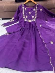 2FANCY CHANDERI SILK EMBROIDERY WORK TOP BOTTOM WITH DUPATTA FESTIVE WEAR WHOLESALE PRICE ETHNIC GARMENT (13)