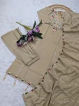 2FANCY CHANDERI SILK SEQUENCE CODING EMBROIDERY WORK TOP BOTTOM WITH DUPATTA FESTIVE WEAR WHOLESALE PRICE ETHNIC GARMENT (21)