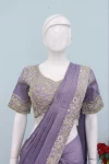 2FANCY CHINON EMBROIDERY SEQUENCE WORK READY TO WEAR SAREE WITH STITCHED BLOUSE WEDDING WEAR WHOLESALE PRICE ETHNIC GARMENT (10)