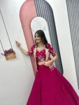 2FANCY CHINON EMBROIDERY THREAD AND SEQUENCE WORK LEHENGA CHOLI WITH JACKET WEDDING WEAR WHOLESALE PRICE ETHNIC GARMENT (28)