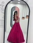 2FANCY CHINON EMBROIDERY THREAD AND SEQUENCE WORK LEHENGA CHOLI WITH JACKET WEDDING WEAR WHOLESALE PRICE ETHNIC GARMENT (28)