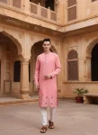 2FANCY COTTON EMBROIDERY WORK MEN’S KURTA PAYJAMA FESTIVE WEAR WHOLESALE PRICE ETHNIC GARMENT (6)