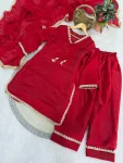 2FANCY FENDY SATIN MIRROR AND MOTI WITH LACE BORDER WORK TOP PALAZZO WITH DUPATTA FESTIVE WEAR WHOLESALE PRICE ETHNIC GARMENT (16)