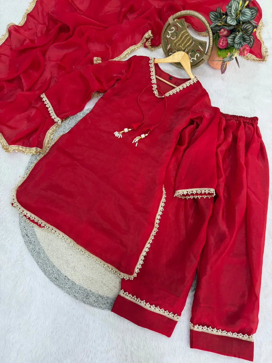 2FANCY FENDY SATIN MIRROR AND MOTI WITH LACE BORDER WORK TOP PALAZZO WITH DUPATTA FESTIVE WEAR WHOLESALE PRICE ETHNIC GARMENT (15)