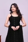 2FANCY GEORGETTE SEQUENCE EMBROIDERY WORK TOP PALAZZO WITH DUPATTA FESTIVE WEAR WHOLESALE PRICE ETHNIC GARMENT (28)