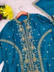 2MODERN CHINON SILK MULTI THREAD EMBROIDERY WITH SEQUENCE WORK TOP LEHENGA WITH DUPATTA FESTIVE WEAR WHOLESALE PRICE ETHNIC GARMENT (15)