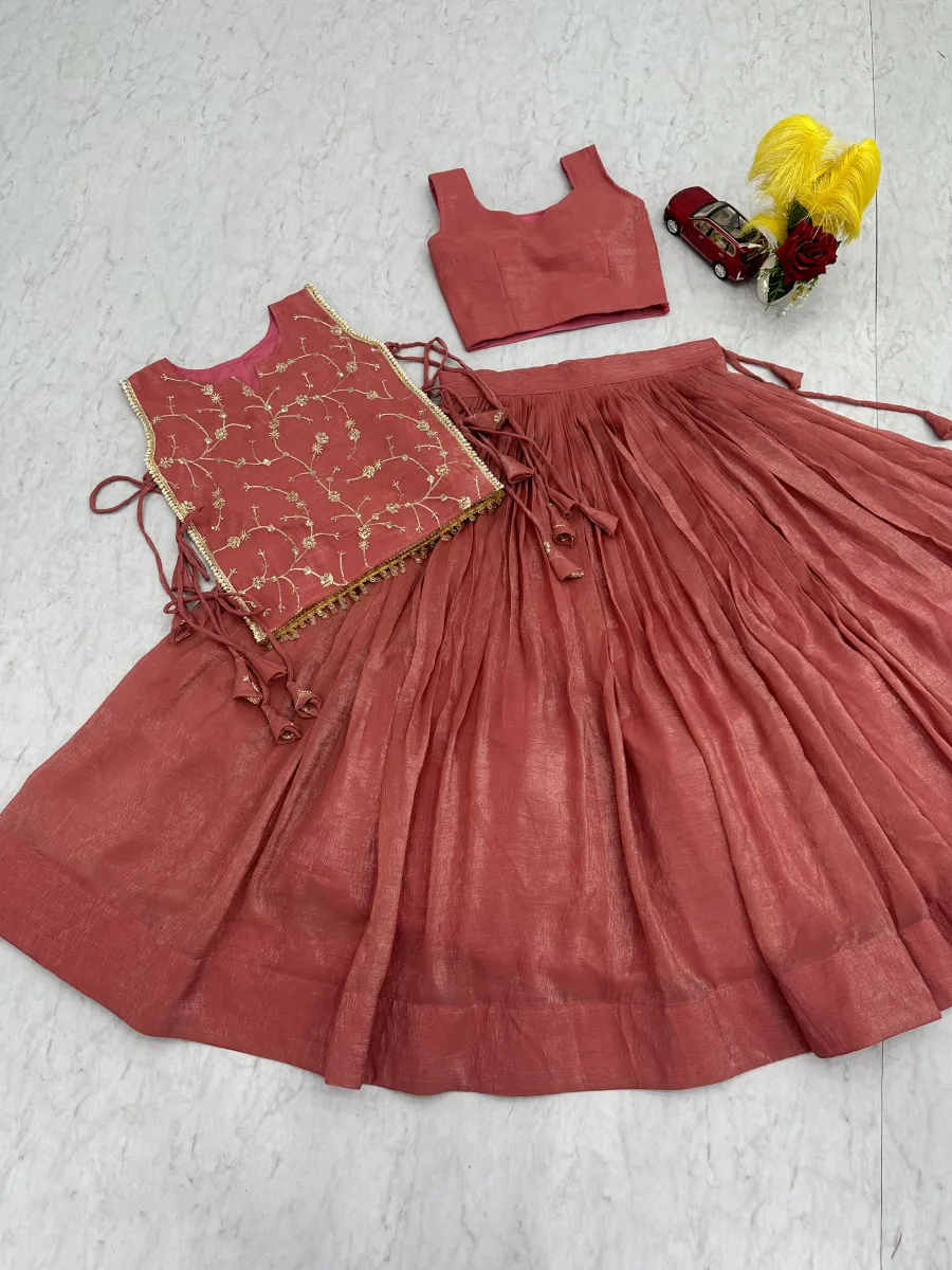 2MODERN CRUNCHY SILK PLAIN LEHENGA CHOLI WITH THREAD AND SEQUENCE WORK JACKET WEDDING WEAR WHOLESALE PRICE ETHNIC GARMENT (17)